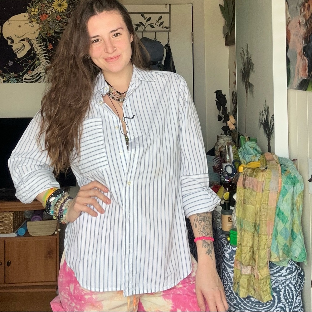 Striped Button-Up Shirt